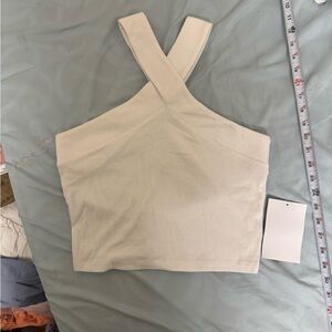 Ultra Flirt Cream Cross-Strap Tank Top